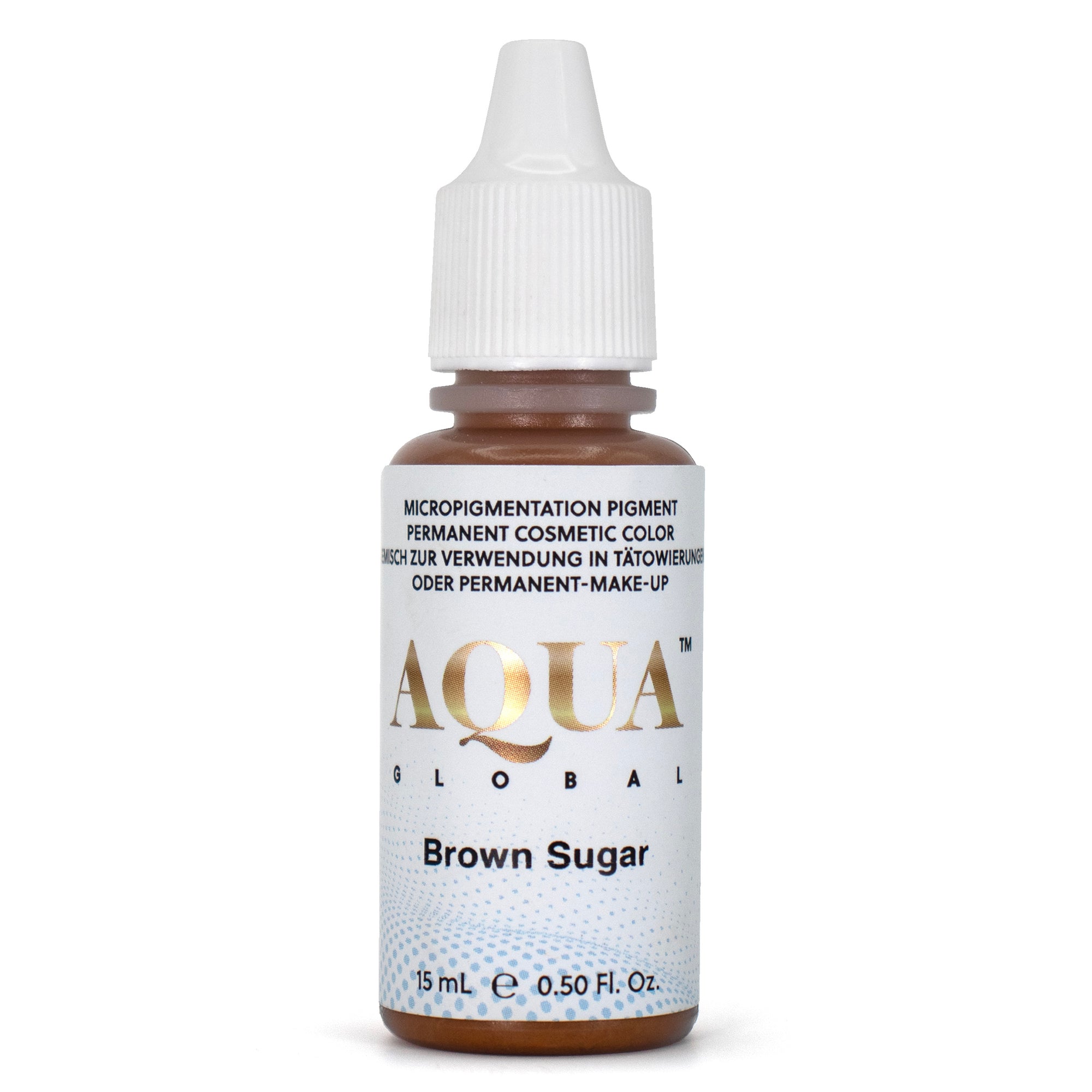 Brown Sugar Eyebrow Pigment bottle, offering a slightly cool, neutral yellow and green base, ideal for Fitzpatrick III–IV skin types.