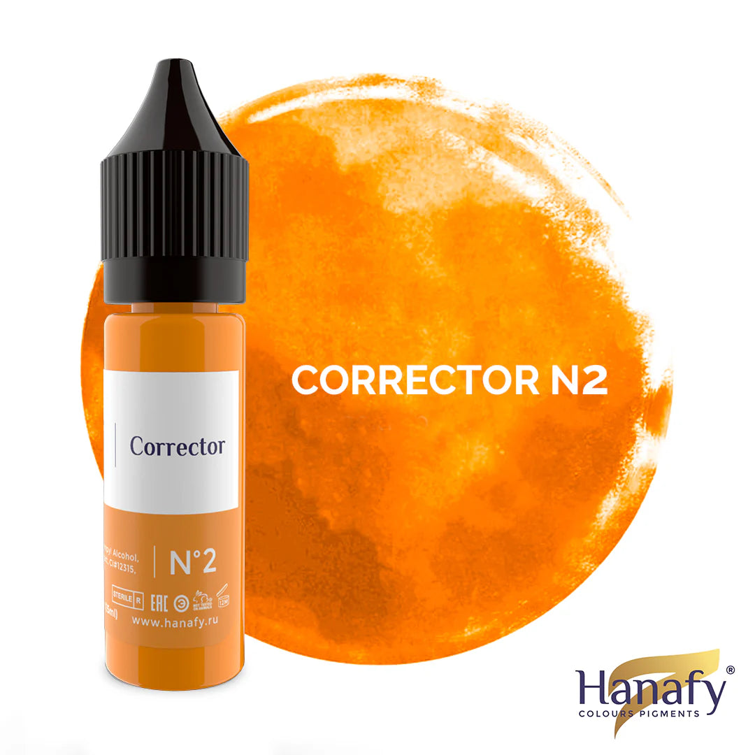 Hanafy Corrector N2 - Yellow-Orange PMU Pigment for Neutralizing Cool Brows & Lips