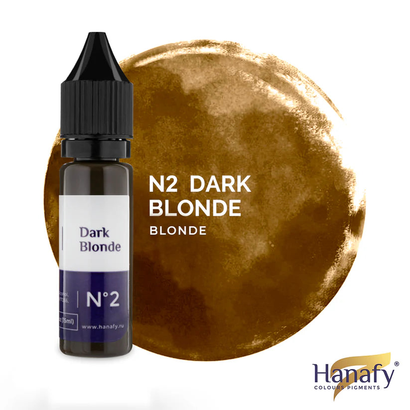 Hanafy Dark Blonde N2 PMU Pigment Bottle - Best for Cool-Toned Blondes