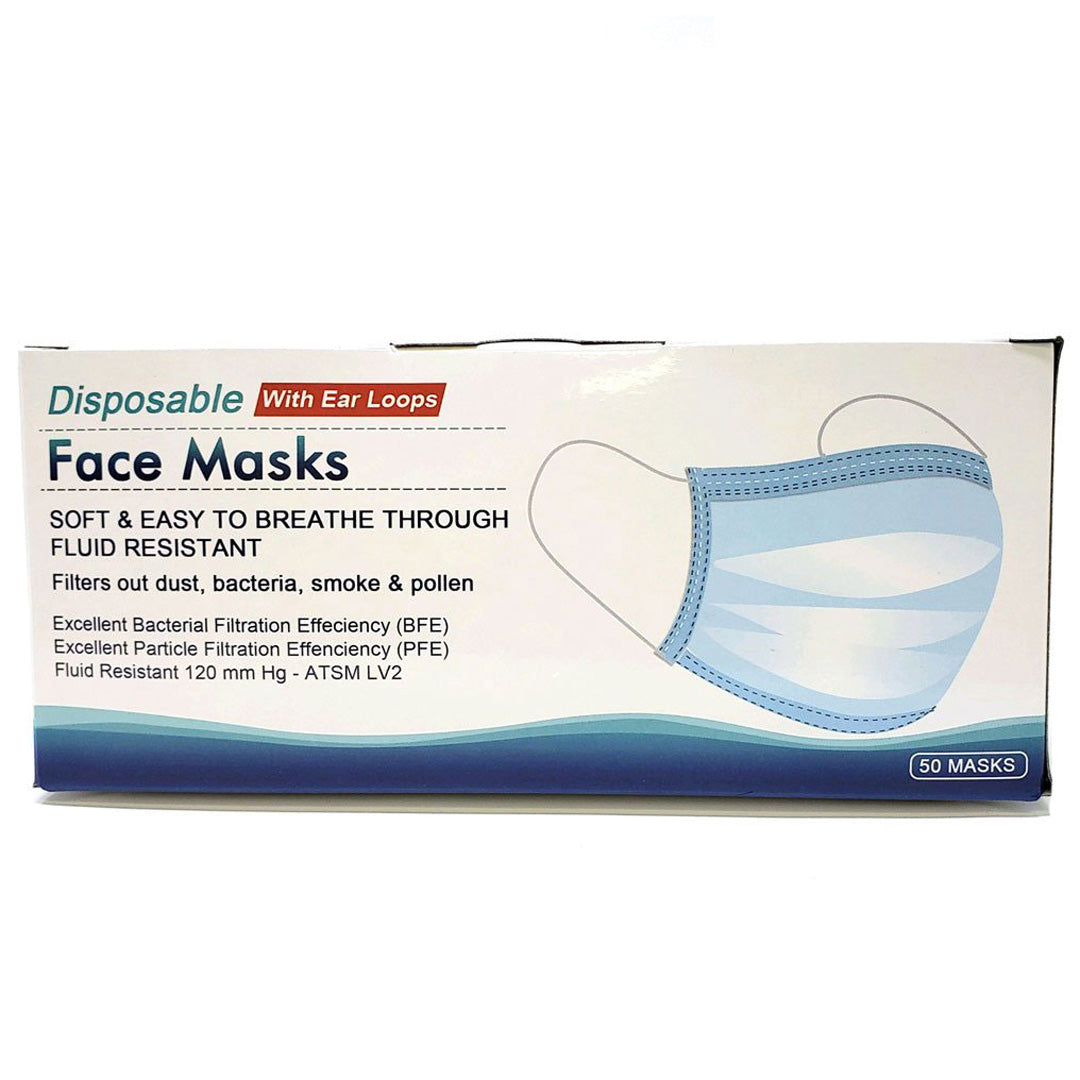 Face Masks Disposable Soft 50 Per Box